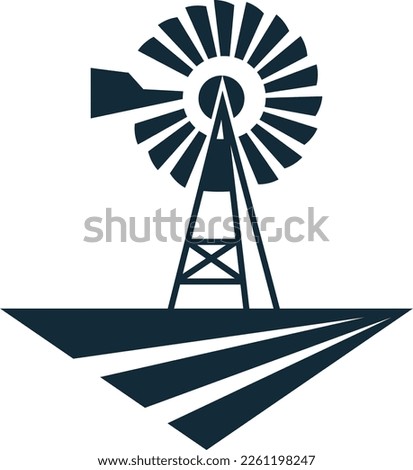 windmill flat minimalist  modern logo design
