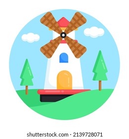 Windmill flat rounded icon is visually perfect 

