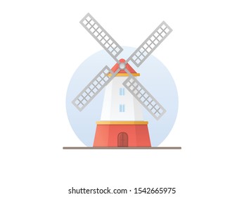 windmill Flat style vector illustration