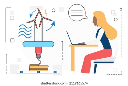 Windmill flow generating renewable natural energy. Sustainable and biological power electricity source