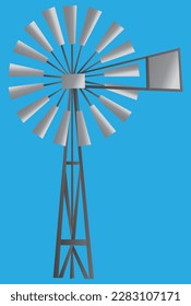 windmill to generate energy vector illustration