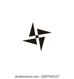 Windmill geometric symbol simple logo vector