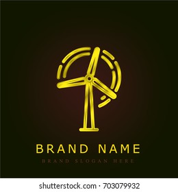 Windmill golden metallic logo