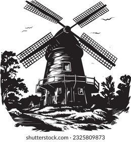 Windmill Grains Cereal Rustic Rural