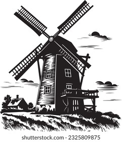 Windmill Grains Cereal Rustic Rural