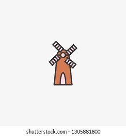 Windmill graphic element Illustration template design