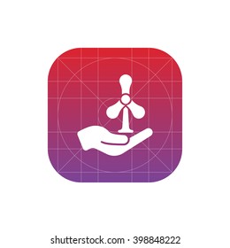 windmill in hand icon. eco sign vector eps10  icon