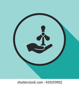 windmill in hand icon. windmill in hand sign