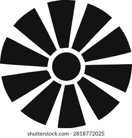 Windmill Head Icon Fan Turbine Wheel Blade Propeller Vector Sign