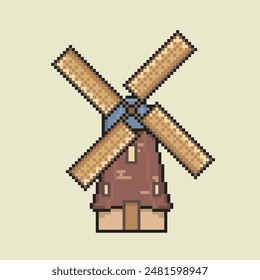 WINDMILL HOUSE BUILDING PIXEL ART