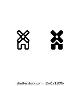 windmill house, wind, nature, plant Icon Vector