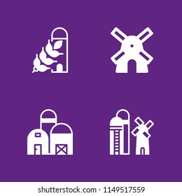 windmill icon. 4 windmill vectors with barn and windmill icons for web and mobile app