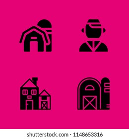windmill icon. 4 windmill vectors with dutch and barn icons for web and mobile app