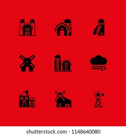 windmill icon. 9 windmill vectors with windmill, barn and wind icons for web and mobile app