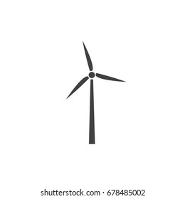 Windmill icon in black on a white background. Vector illustration