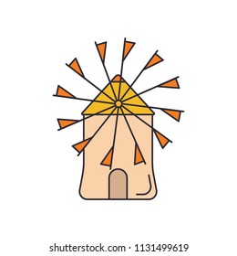 Windmill icon. Cartoon illustration of Windmill vector icon for web and advertising