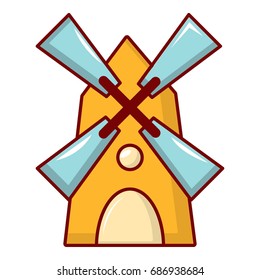 Windmill Icon. Cartoon Illustration Of Windmill Vector Icon For Web Design