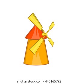 Windmill icon in cartoon style on a white background
