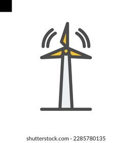 Windmill icon color style vector