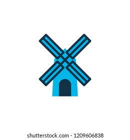 Windmill icon colored symbol. Premium quality isolated mill element in trendy style.