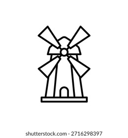 Símbolo de signo de diseño de icono de molino de viento