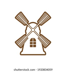 Windmill icon design template vector isolated
