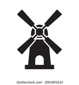 Windmill Icon Design Vector Template Illustration Sign And Symbol In Trendy Flat Style