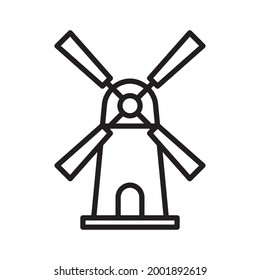 Windmill Icon Design Vector Template Illustration Sign And Symbol In Trendy Flat Style