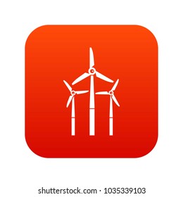Windmill icon digital red for any design isolated on white vector illustration