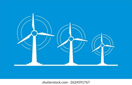 Windmill, Icon of Eco-Friendly Energy. Dynamic Vector Illustration