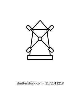 windmill icon. Element of building and landmark outline icon for mobile concept and web apps. Thin line windmill icon can be used for web and mobile