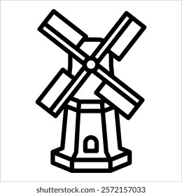 Windmill Icon Element For Design