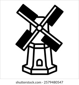 Windmill Icon Element For Design