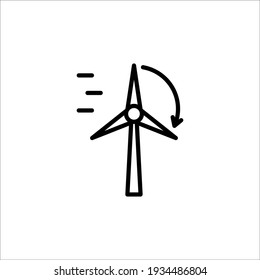 Windmill icon. Environmentally friendly source of energy. Wind force transferred to energy. Cleanliness, ecology, economy. Vector sign in a simple style isolated on a white background. 64x64 pixel.