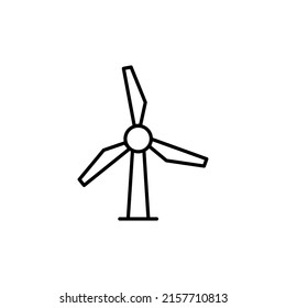 Windmill icon. Environmentally friendly source of energy. Wind force transferred to energy. Cleanliness, ecology, economy. Vector sign in a simple style isolated on a white background.