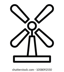 Windmill icon with eolic wind turbine to generate clean energy