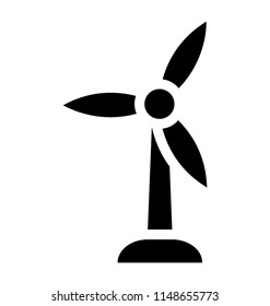 
Windmill icon with eolic wind turbine to generate clean energy
