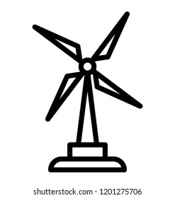 Windmill icon with eolic wind turbine to generate clean energy