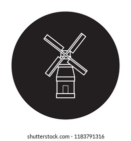 windmill icon flat black