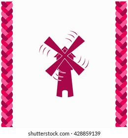Windmill icon Flat Design. Isolated Illustration.