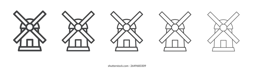 windmill icon flat thin illustration symbol