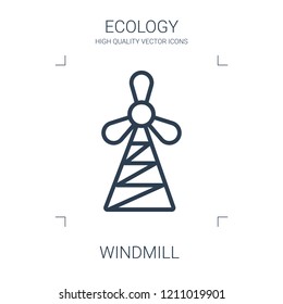 windmill icon. high quality line windmill icon on white background. from ecology collection flat trendy vector windmill symbol. use for web and mobile