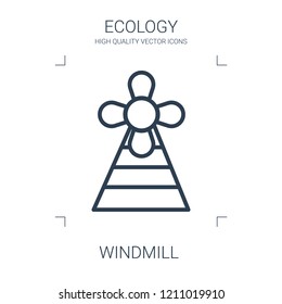 windmill icon. high quality line windmill icon on white background. from ecology collection flat trendy vector windmill symbol. use for web and mobile