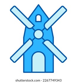 Windmill - icon, illustration on white background, similar style