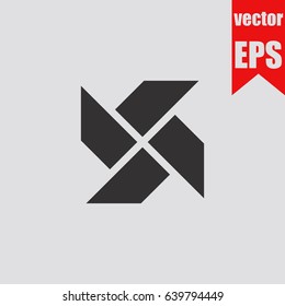 Windmill icon infographic isolated in flat style.Vector illustration.
