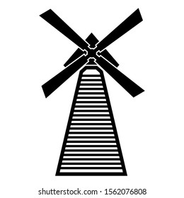 Windmill icon isolated on white background. Wind turbine icon farm energy symbol,Vector Illustration