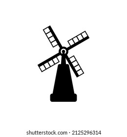 windmill icon isolated on white background.
