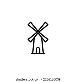 icono del molino de viento aislado en blanco