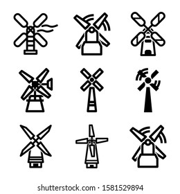 windmill icon isolated sign symbol vector illustration - Collection of high quality black style vector icons
