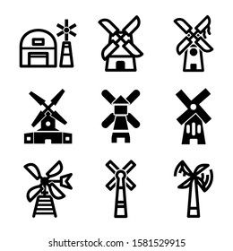 windmill icon isolated sign symbol vector illustration - Collection of high quality black style vector icons
